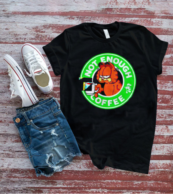 Garfield Not Enough Coffee Circular Green Badge Mood T-Shirt
