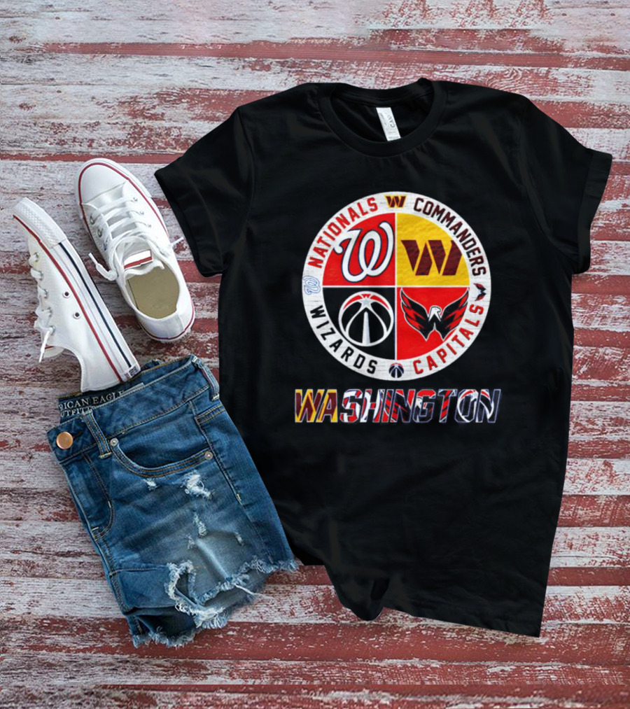 Washington Nationals Commanders Wizards Capitals Sports Team T-Shirt
