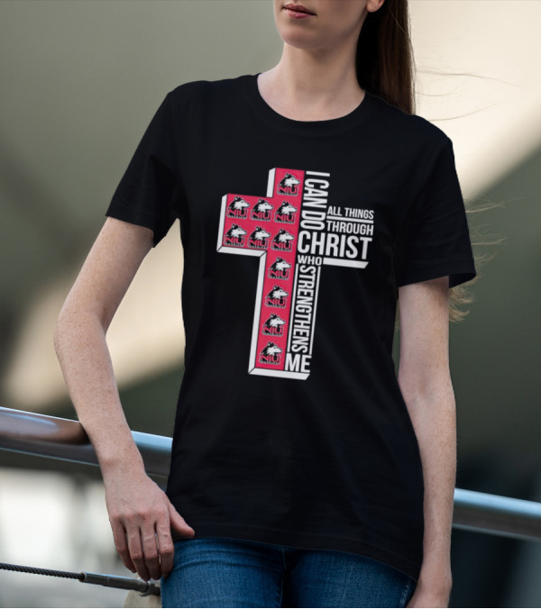 NIU Huskies I Can Do All Things Through Christ Who Strengthens Me Cross T-Shirt