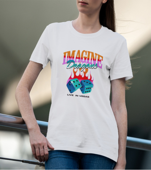 IMAGINE DRAGONS Flaming Dice Live In Vegas T-Shirt