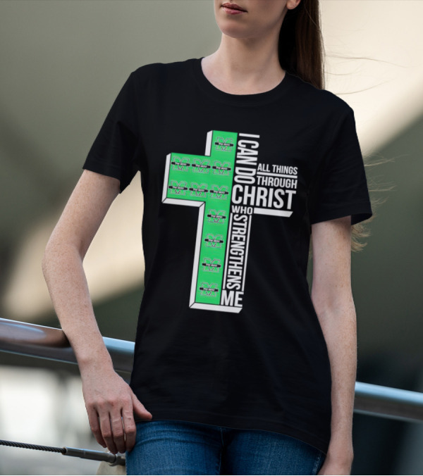Marshall Thundering Herd I Can Do All Things Through Christ Who Strengthens Me Cross T-Shirt