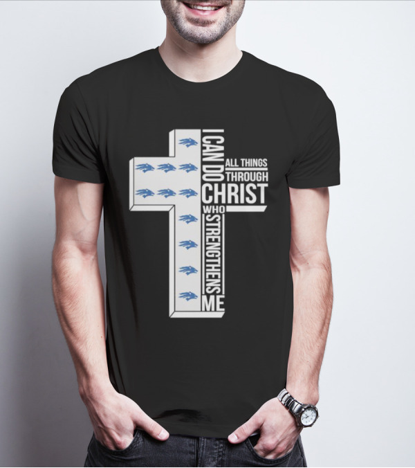 Nevada Wolf Pack I Can Do All Things Through Christ Who Strengthens Me Cross T-Shirt