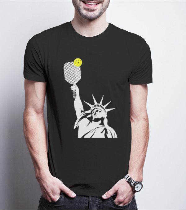 Statue Of Liberty With Pickleball Paddle And Ball T-Shirt