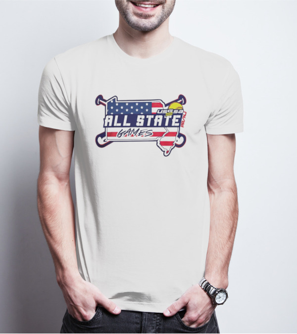 USSSA All State Games USA Flag Softball T-Shirt