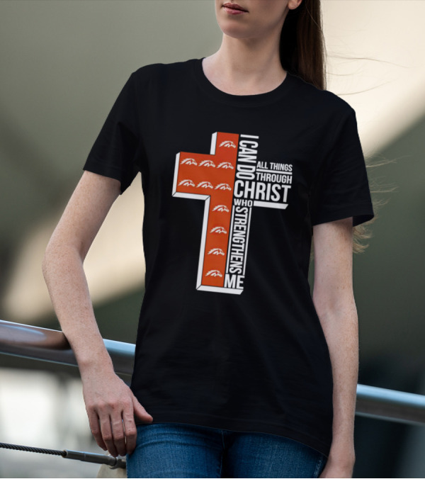 Western Michigan Broncos I Can Do All Things Through Christ Who Strengthens Me Cross T-Shirt