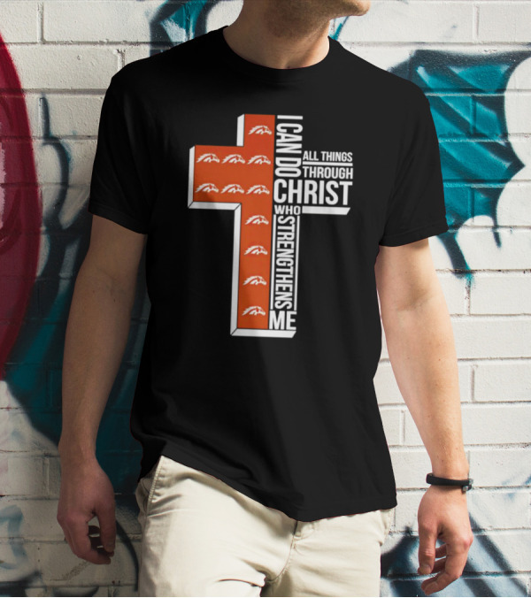 Western Michigan Broncos I Can Do All Things Through Christ Who Strengthens Me Cross T-Shirt