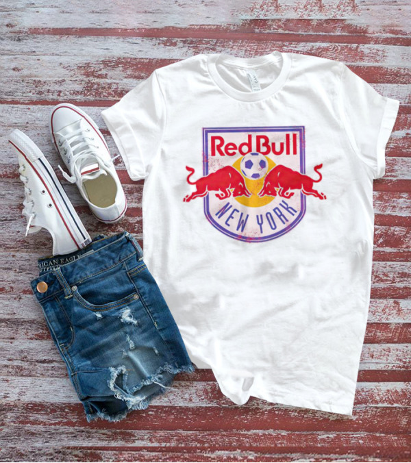 New York Red Bull Soccer Badge With Charging Bulls And Soccer Ball T-Shirt