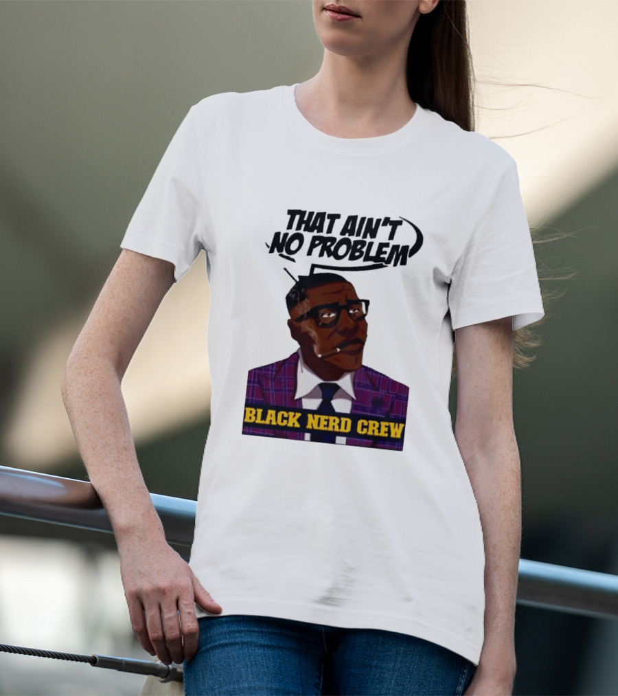 Shannon Sharpe That Ain't No Problem Black Nerd Crew T-Shirt