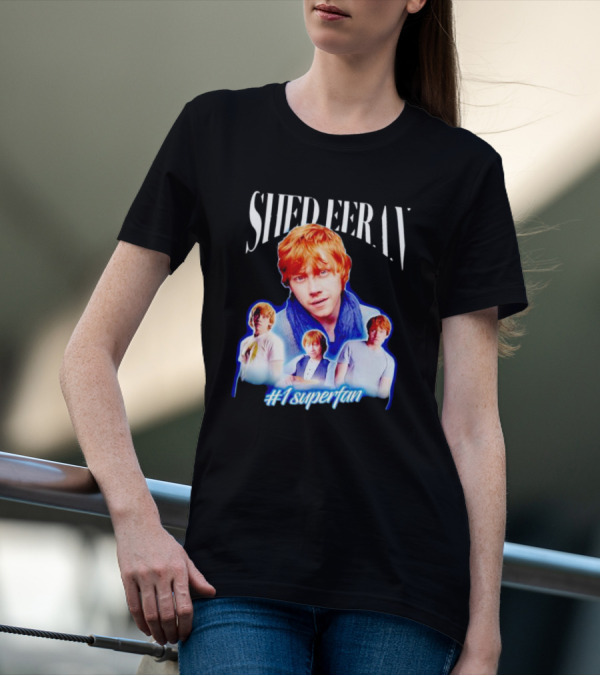 Shed Eeran #1 Superfan Collage Multiple Redhead Portraits T-Shirt