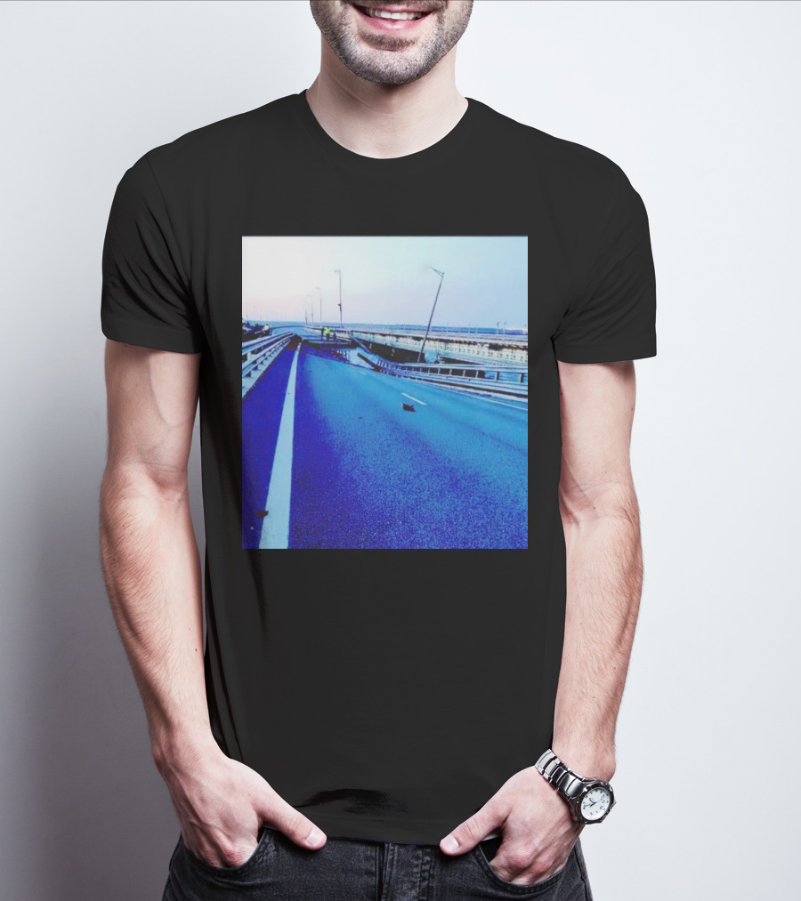 Crimean Kerch Bridge Partial Collapse Scene T-Shirt