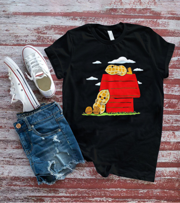 Peanuts Mashup Snoopy Red House Peanut Characters On Doghouse T-Shirt
