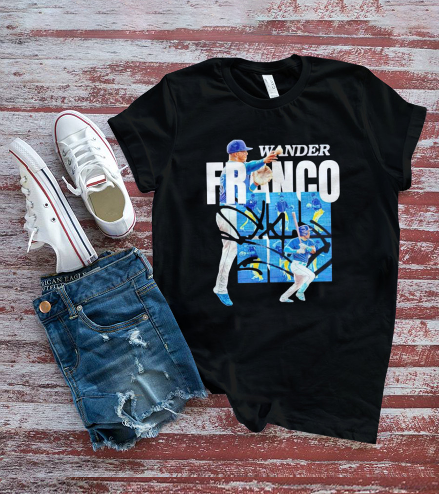 Wander Franco Baseball Dynamic Action And Signature T-Shirt