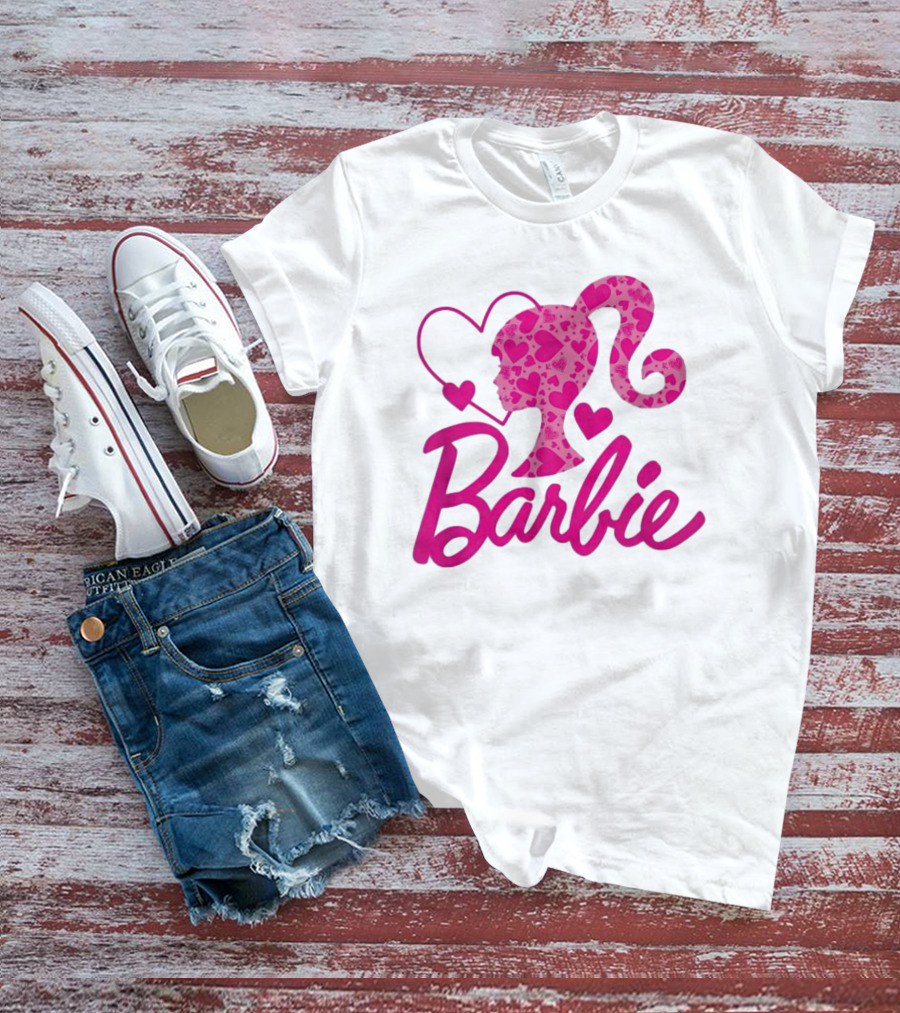 Barbie Heart Silhouette Pink T-Shirt