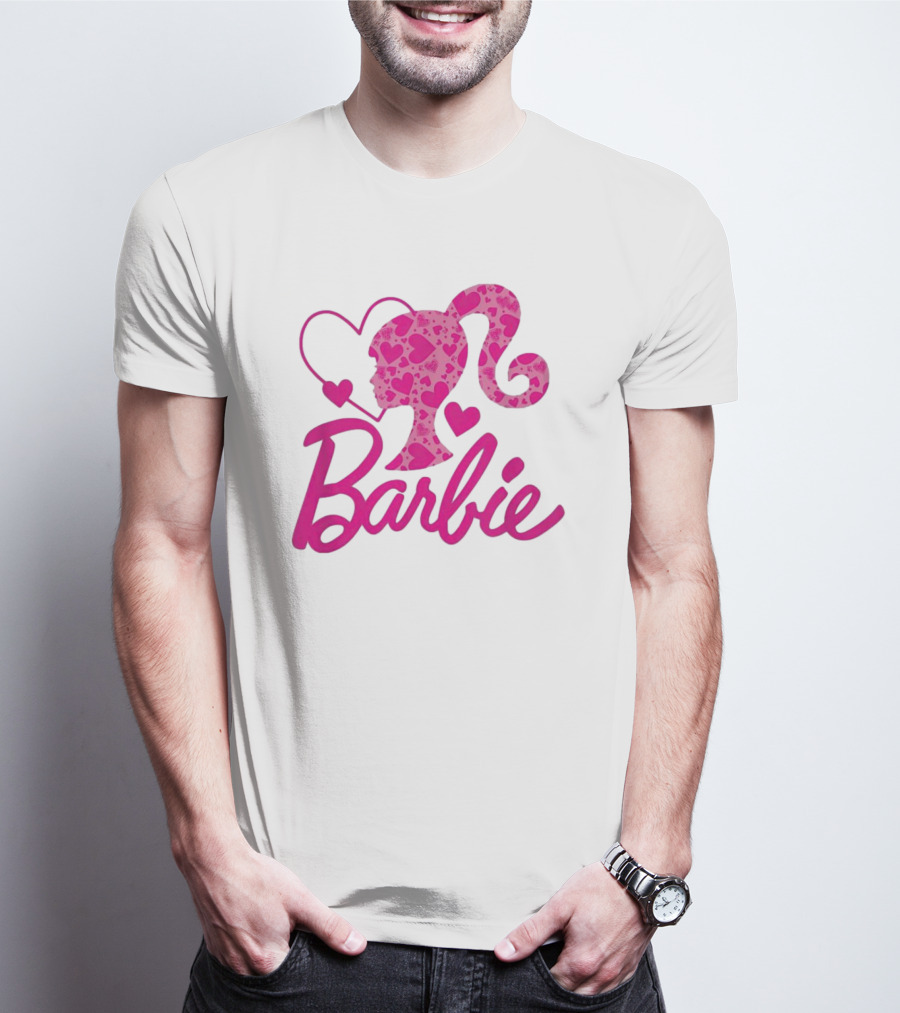 Barbie Heart Silhouette Pink T-Shirt