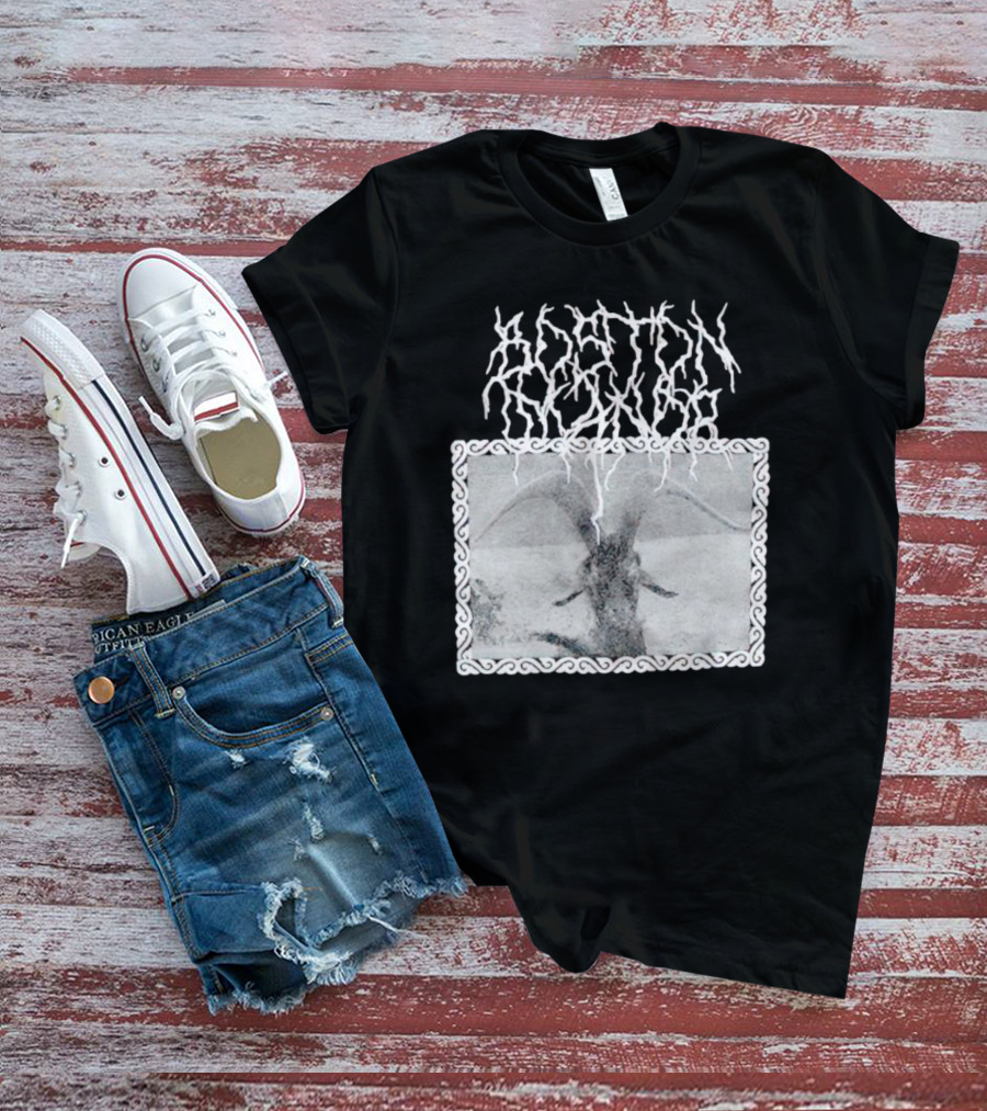 Boston Manor Goat Black Metal Style Monochrome T-Shirt