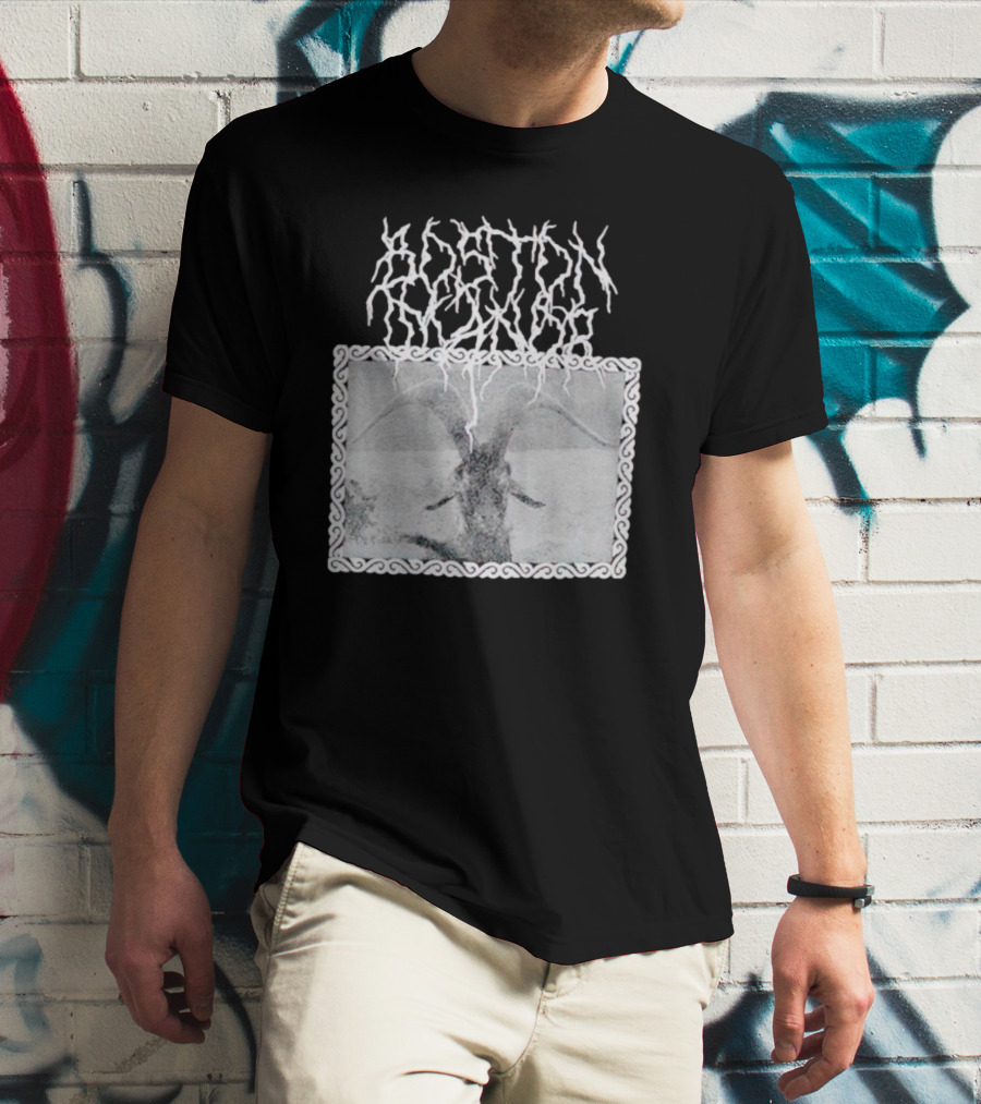 Boston Manor Goat Black Metal Style Monochrome T-Shirt