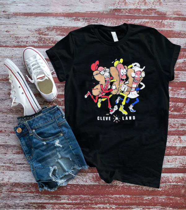 Cleveland Mustard Hot Dog Racing Trio Fun T-Shirt