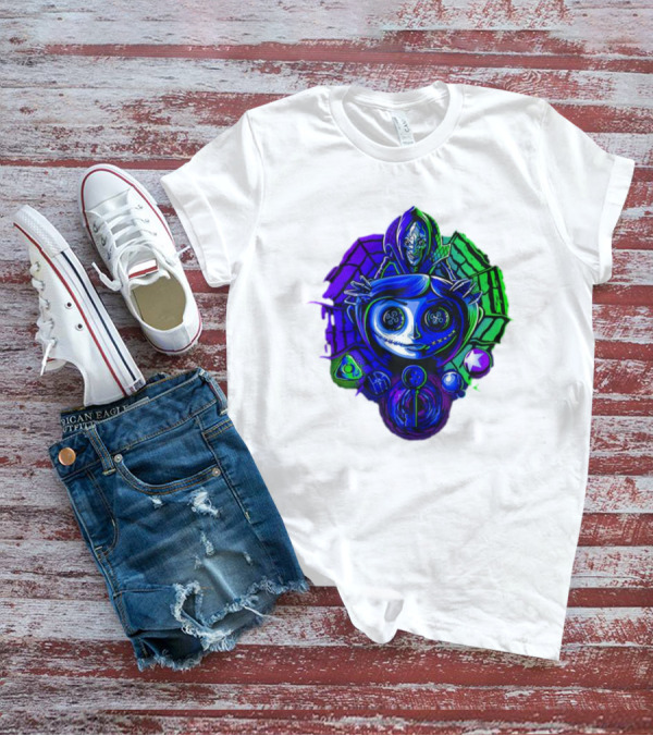 Coraline I'm Trapped Horror Neon Web And Buttons T-Shirt