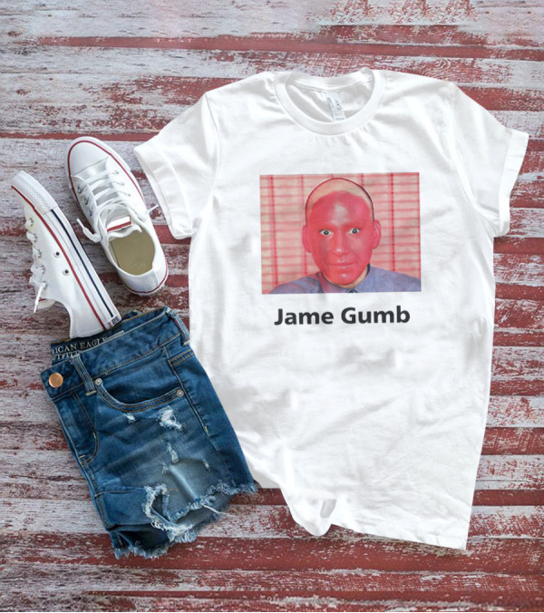 Jame Gumb Red Face Image With Red Background Blinds T-Shirt