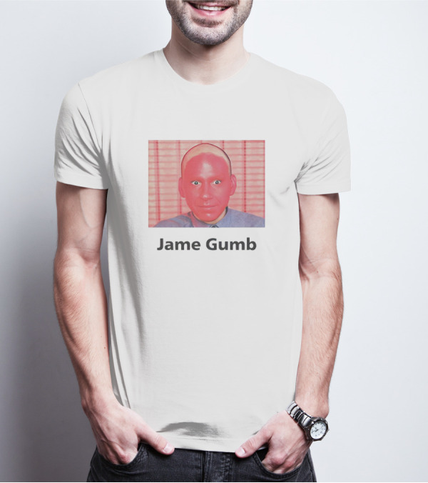 Jame Gumb Red Face Image With Red Background Blinds T-Shirt