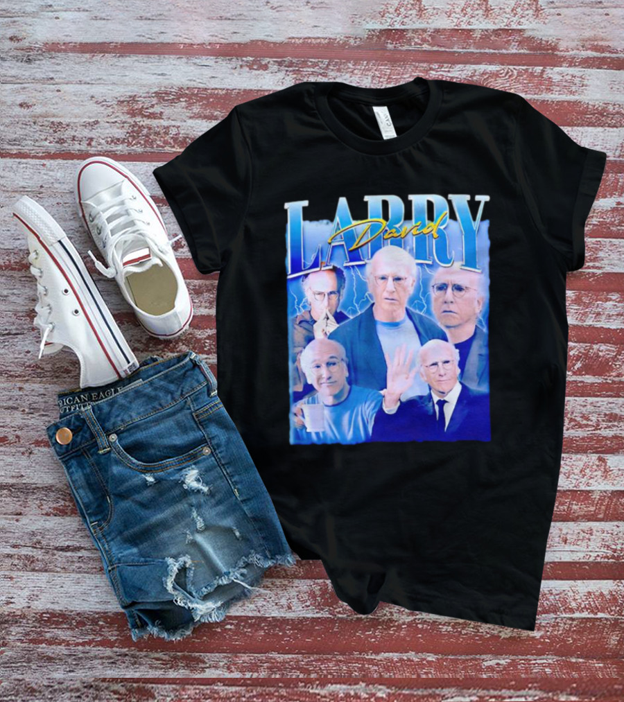 Larry David Collage Blue Lightning T-Shirt