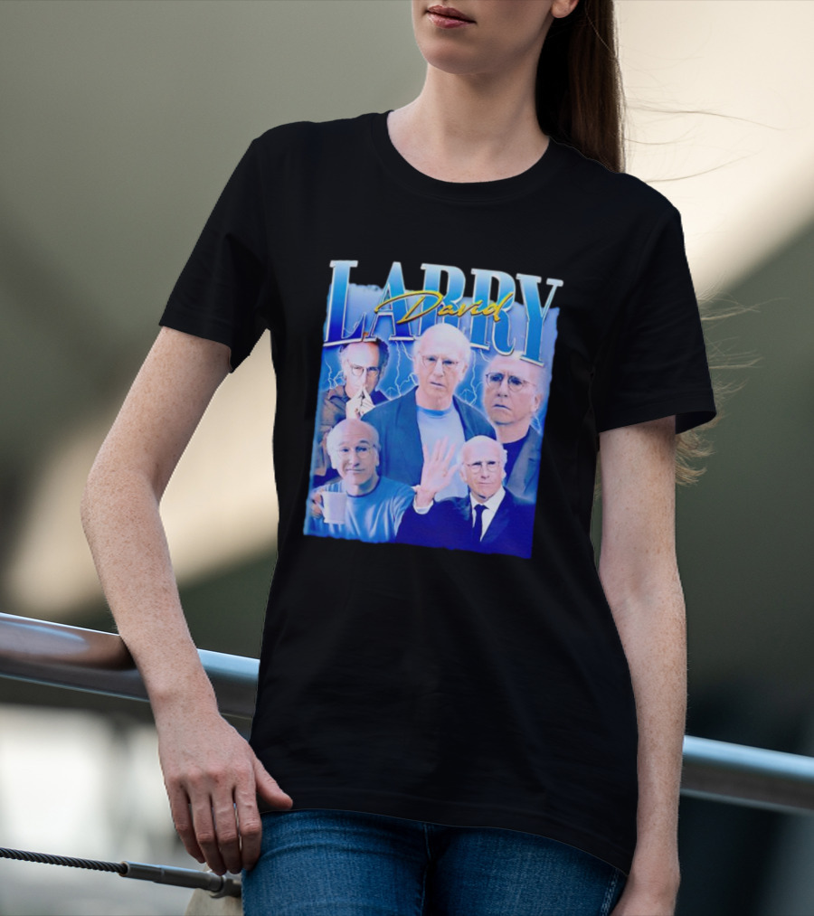 Larry David Collage Blue Lightning T-Shirt