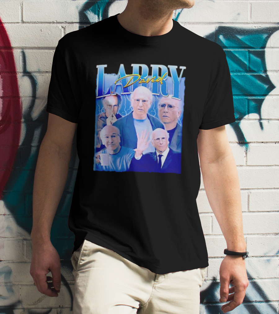 Larry David Collage Blue Lightning T-Shirt