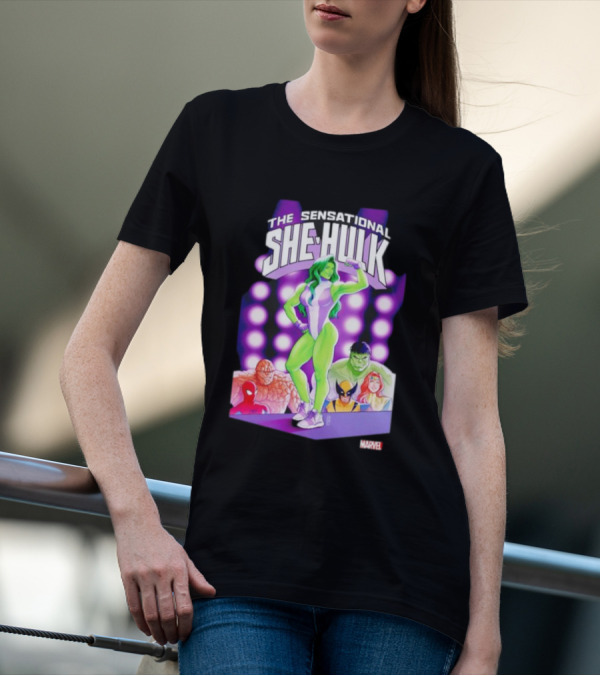 The Sensational She-Hulk Marvel Comic Heroes Hulk Spider-Man Wolverine T-Shirt