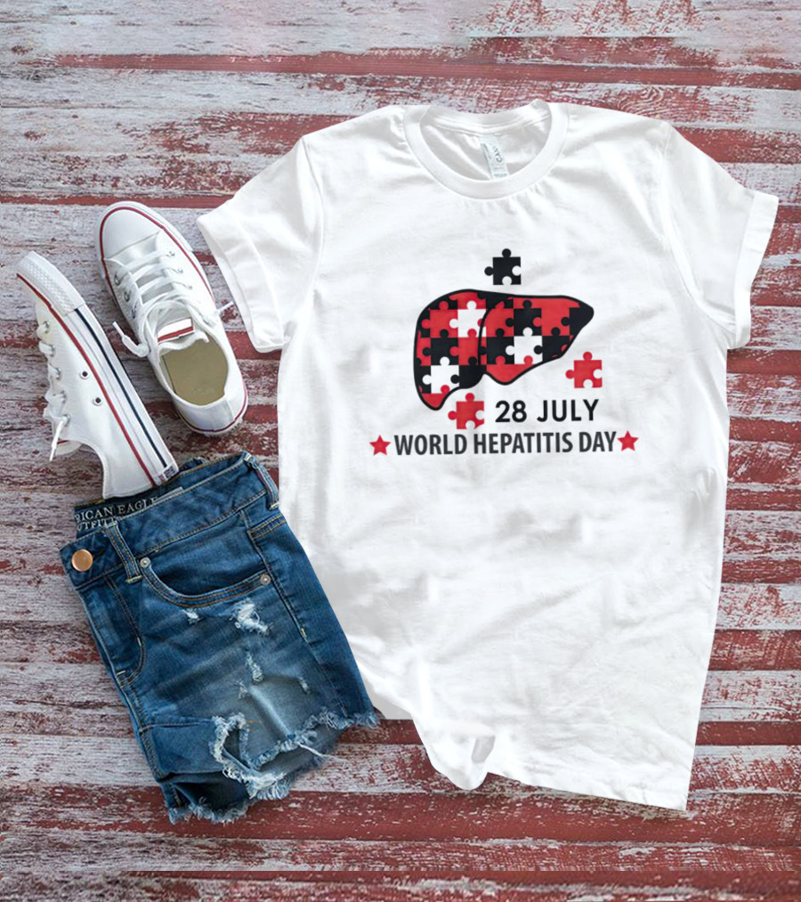 28 July World Hepatitis Day Liver Puzzle Awareness T-Shirt