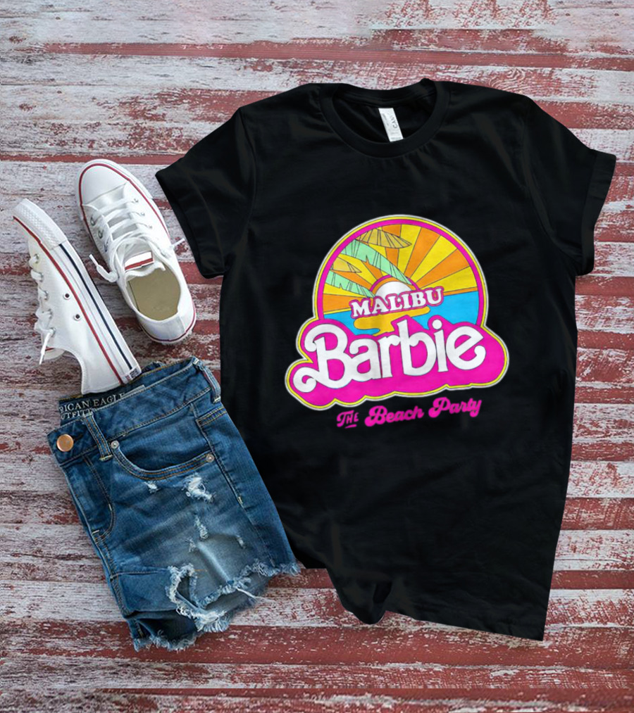 Malibu Barbie The Beach Party Retro Sunburst T-Shirt