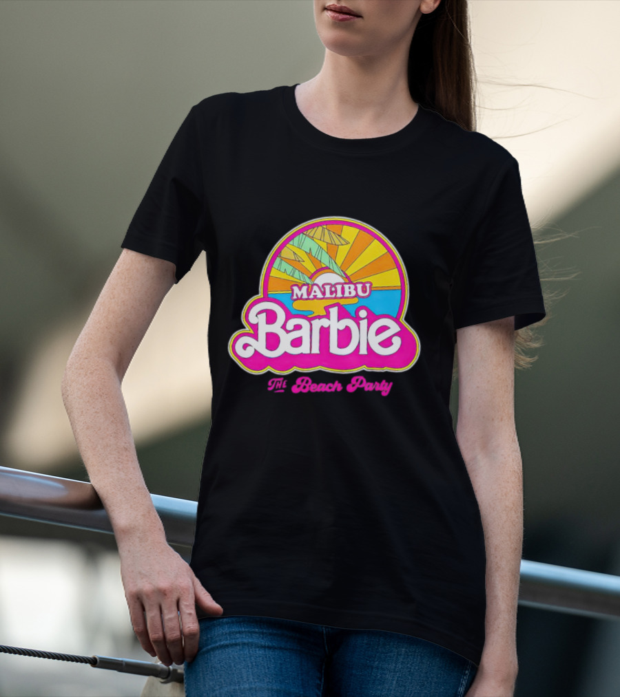 Malibu Barbie The Beach Party Retro Sunburst T-Shirt