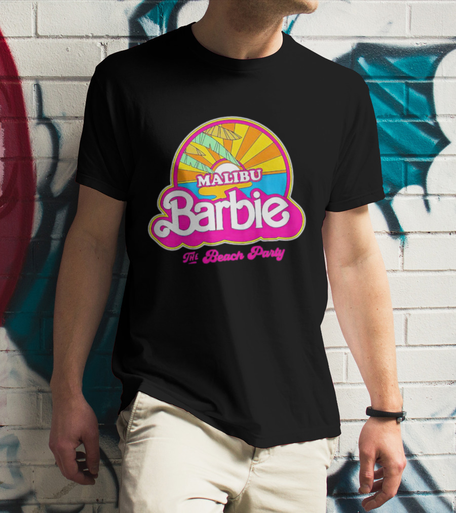 Malibu Barbie The Beach Party Retro Sunburst T-Shirt