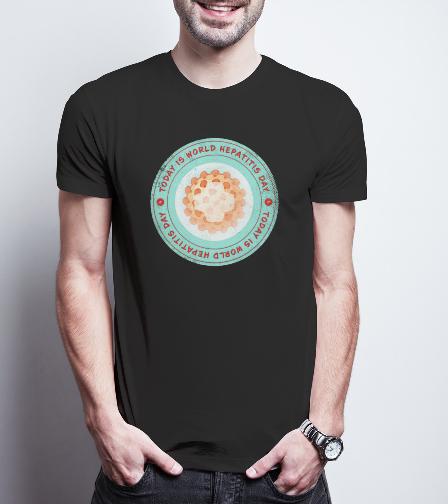 Today Is World Hepatitis Day Circular Design With Virus Representation T-Shirt