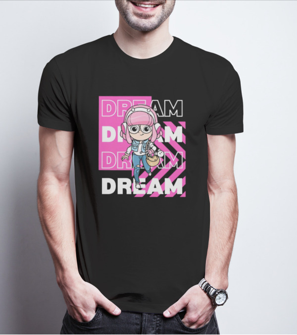 Dream Remix Pink Headphones Girl T-Shirt