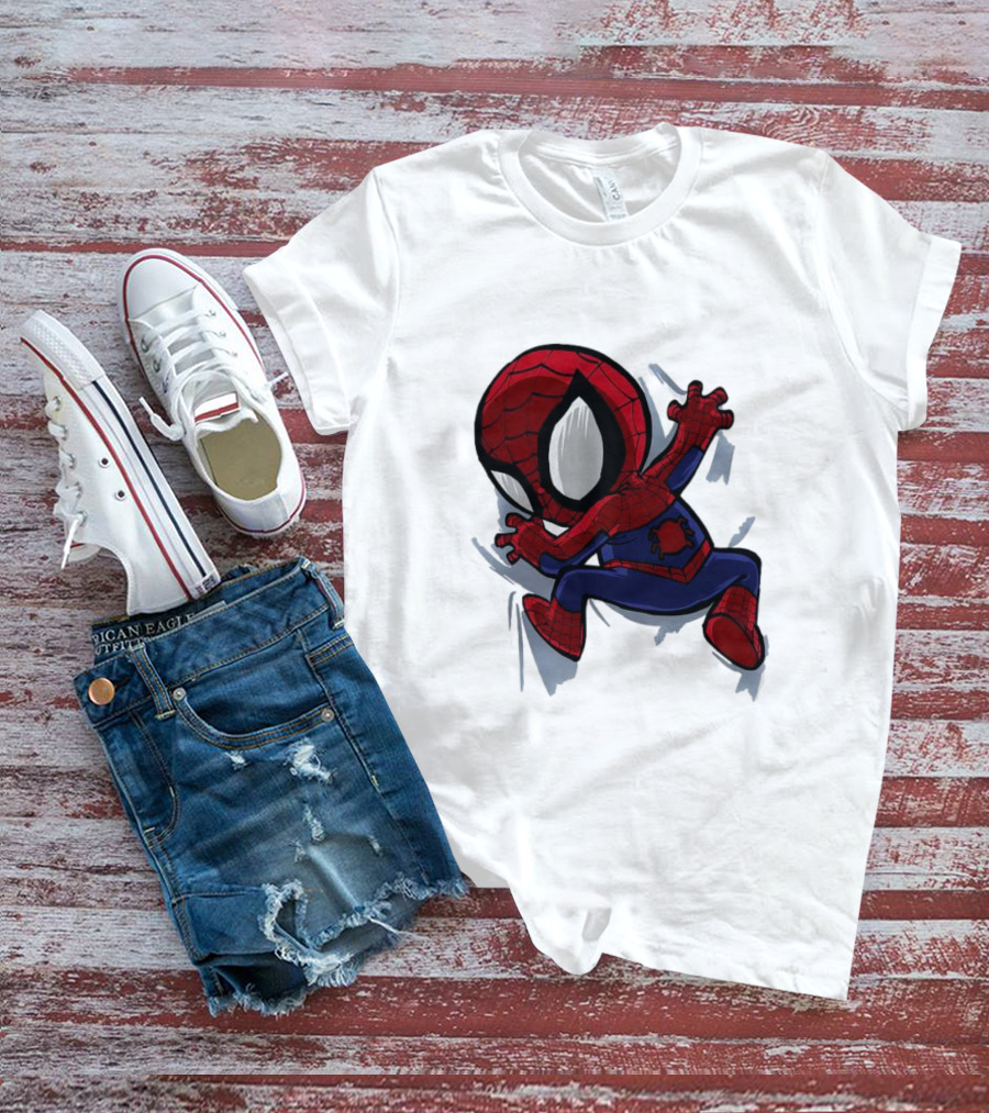 Portable Spider-Man Chibi Clinging Action T-Shirt