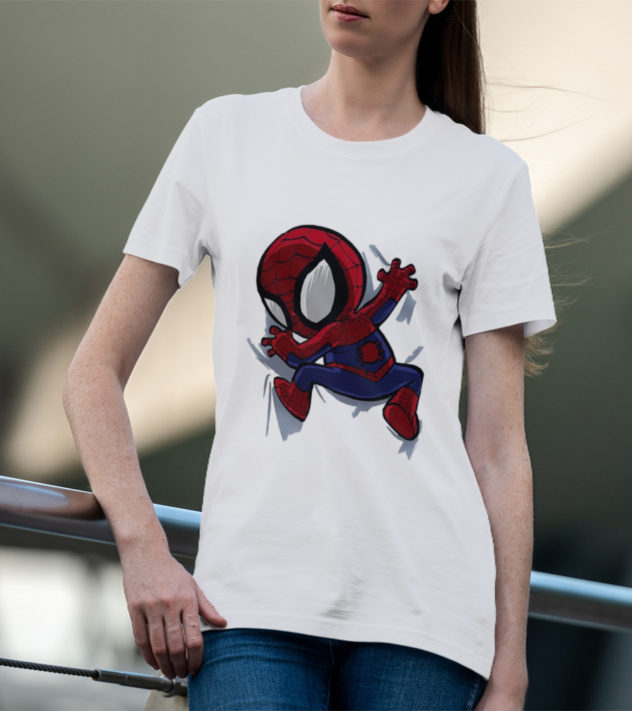 Portable Spider-Man Chibi Clinging Action T-Shirt