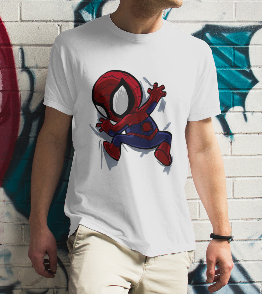 Portable Spider-Man Chibi Clinging Action T-Shirt
