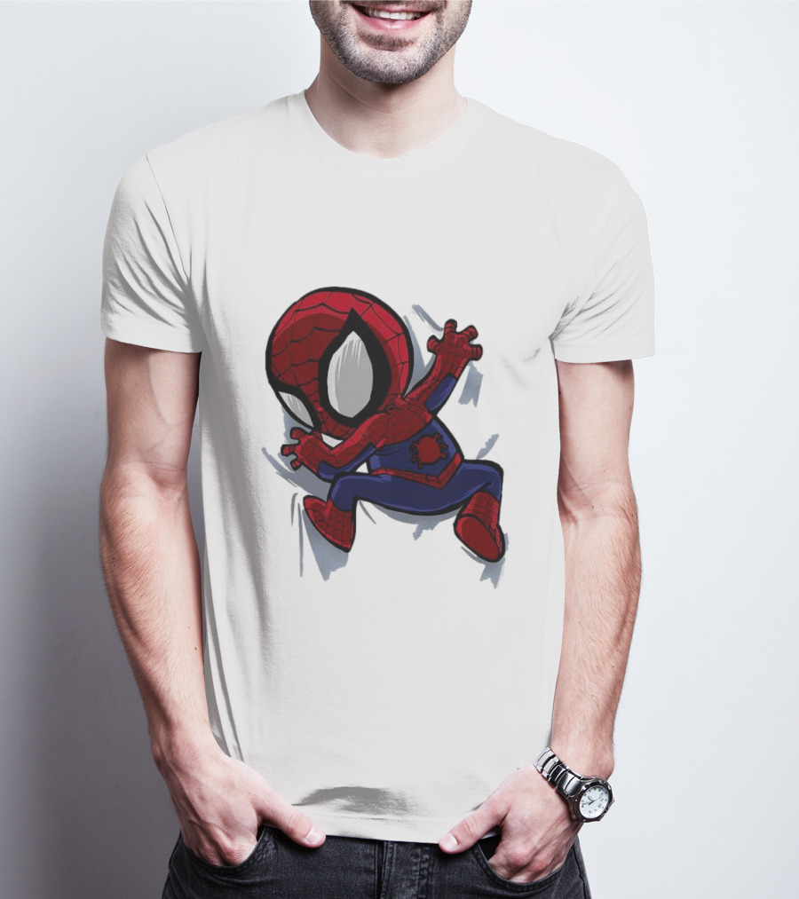 Portable Spider-Man Chibi Clinging Action T-Shirt
