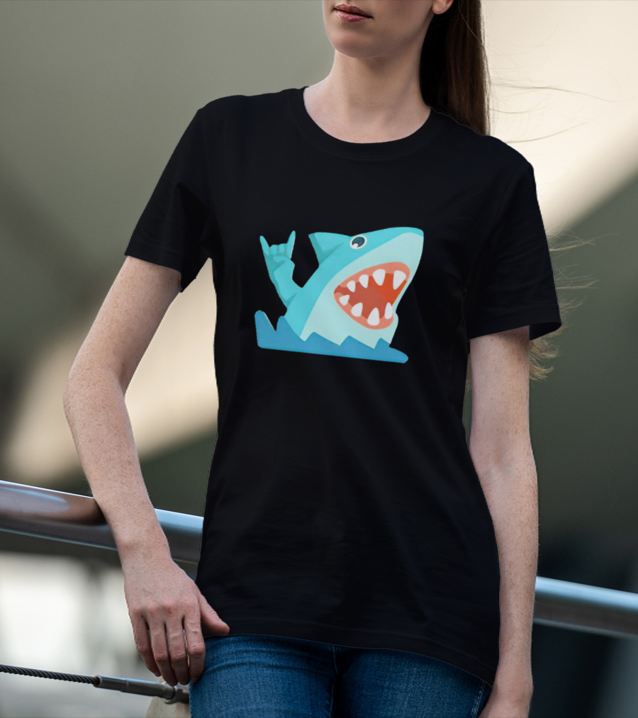 Shark Devil Horns Rock Gesture T-Shirt