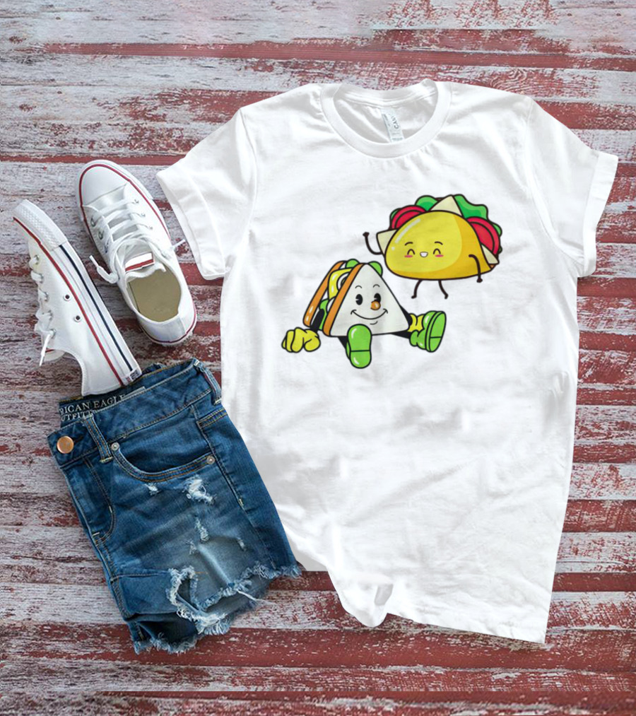 Tacos Friendship Day Happy Taco And Sandwich Duo T-Shirt
