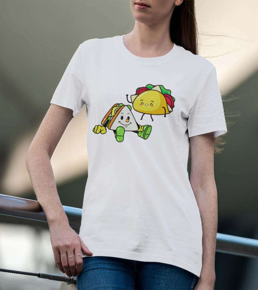 Tacos Friendship Day Happy Taco And Sandwich Duo T-Shirt