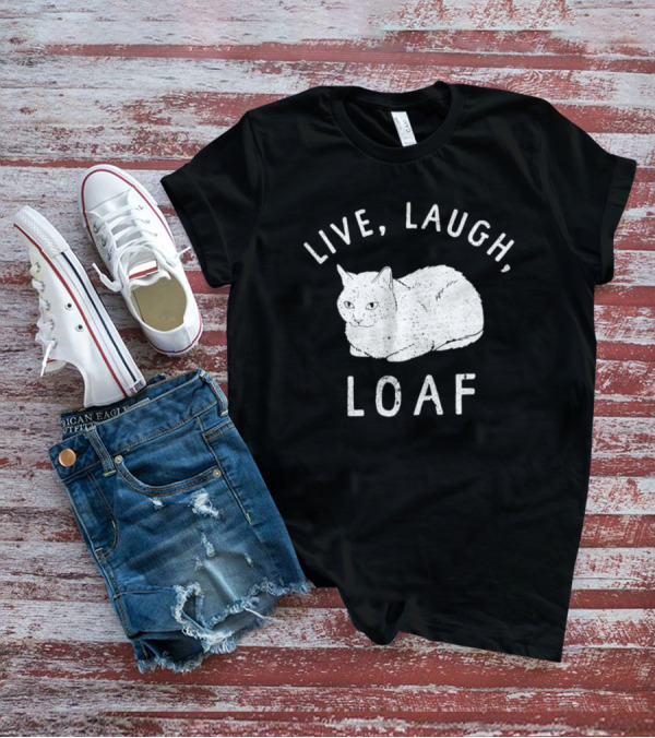 Live Laugh Loaf Cat Minimalist T-Shirt