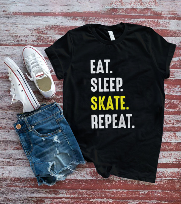 Eat Sleep Skate Repeat Classic Lifestyle Phrase T-Shirt