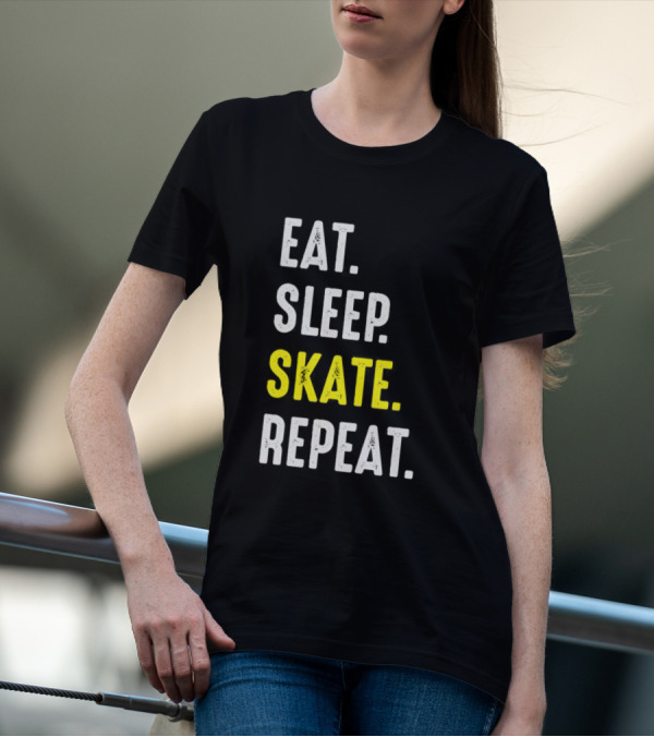 Eat Sleep Skate Repeat Classic Lifestyle Phrase T-Shirt