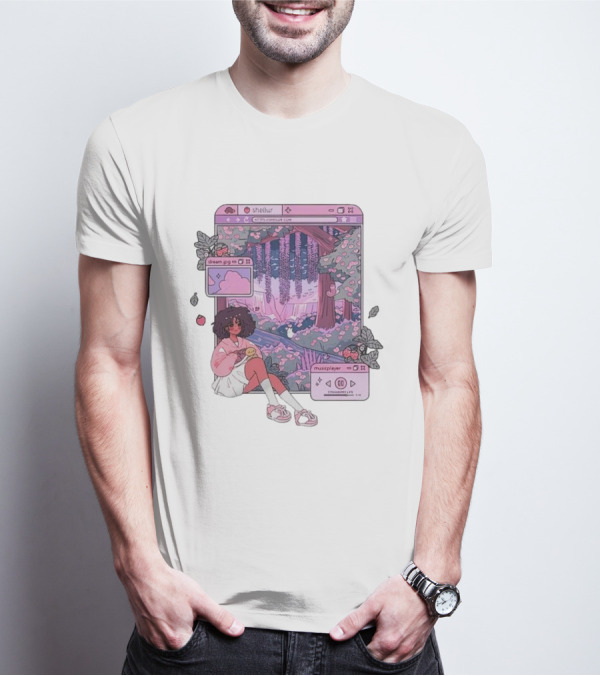 Sheilur Dreamy Strawberry Dream PNG Music Player T-Shirt