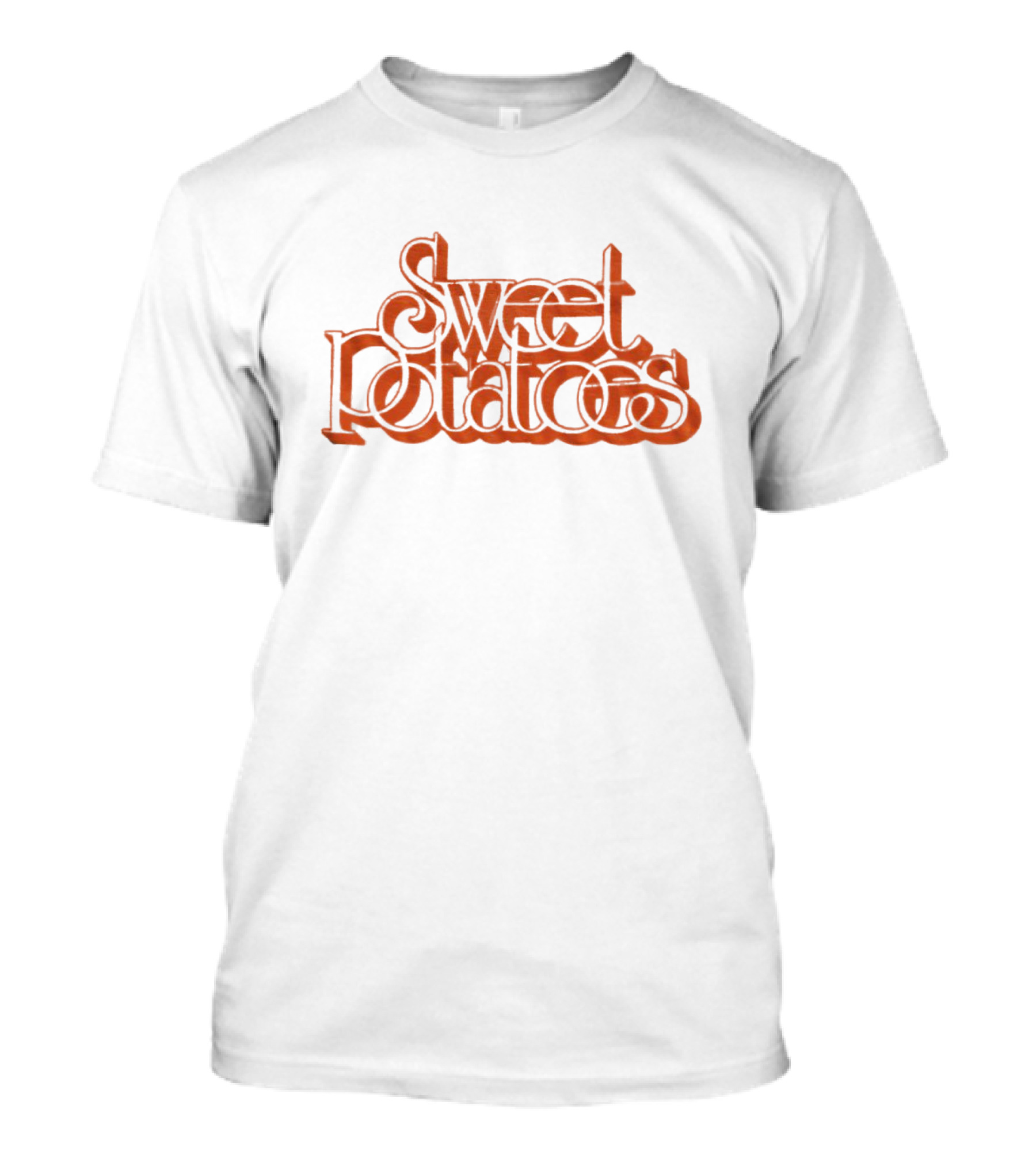 Sweet Potatoes Retro Typography Orange T-Shirt
