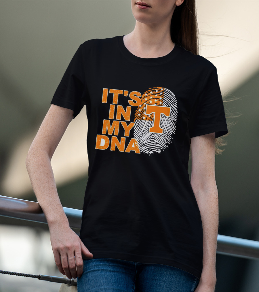Tennessee Volunteers It's In My DNA Fingerprint American Flag T-Shirt