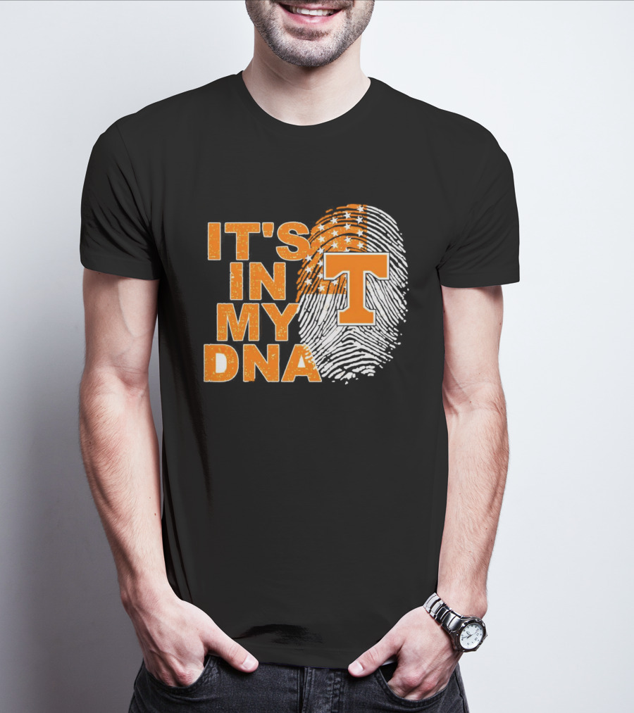 Tennessee Volunteers It's In My DNA Fingerprint American Flag T-Shirt