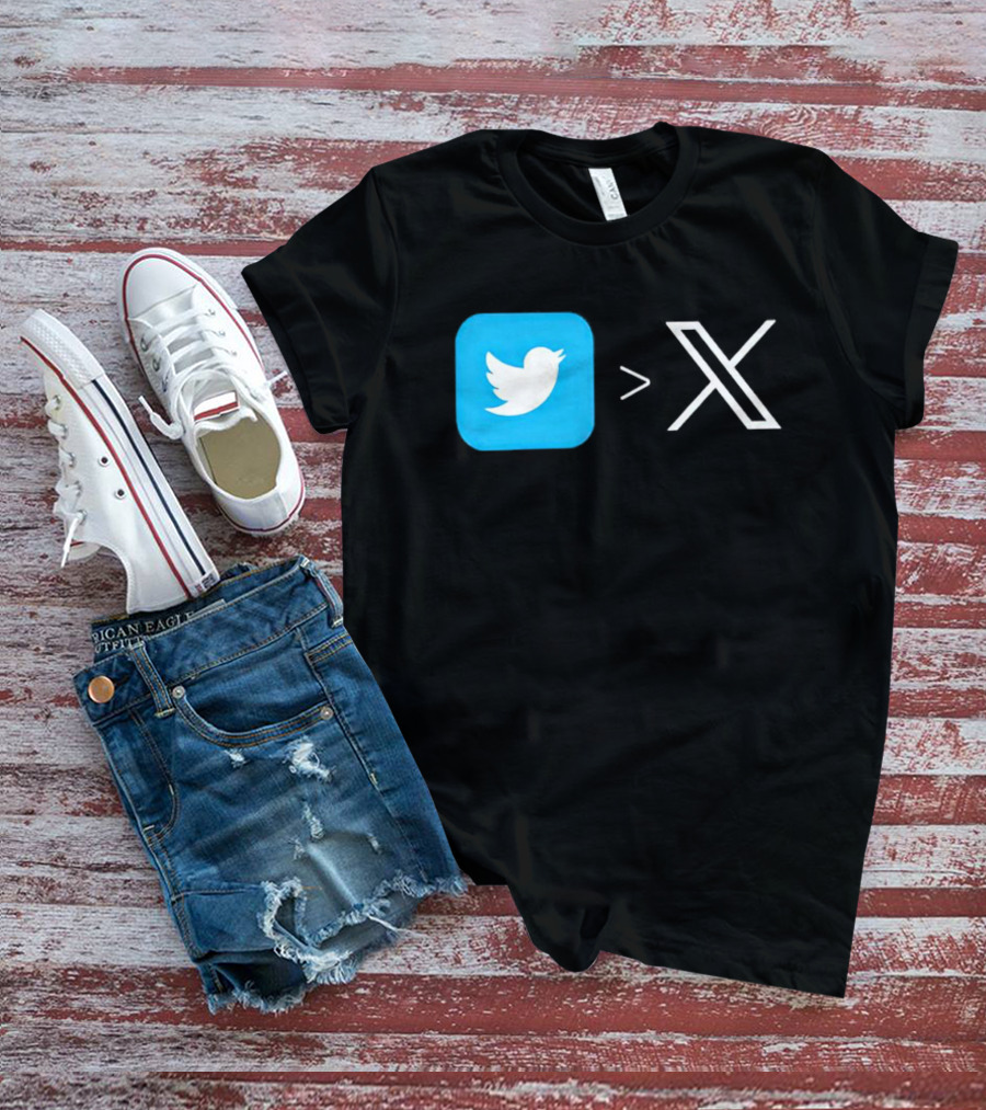 Twitter Bird Greater Than X Transition T-Shirt