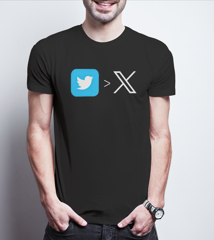 Twitter Bird Greater Than X Transition T-Shirt